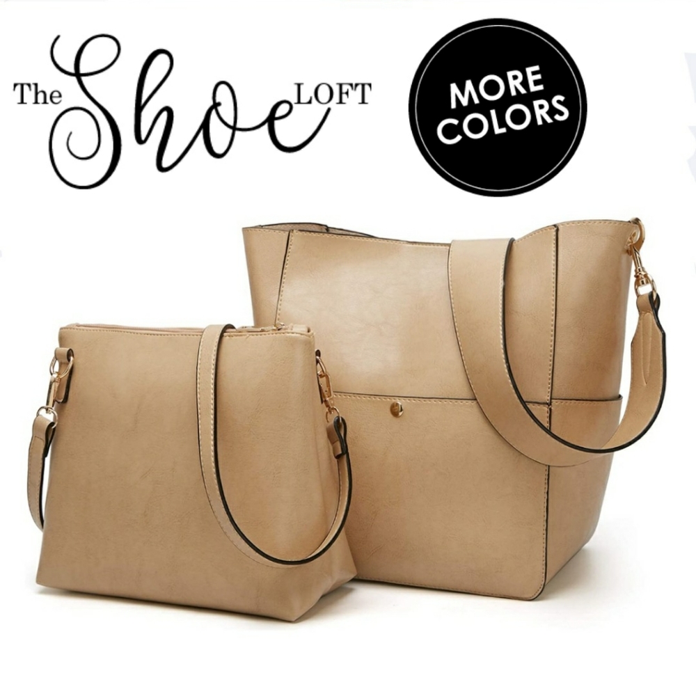 Hobo Style Bucket Bag Set w/ Handle & Strap